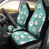 Cute Sheep Green Background  Universal Fit Car Seat Covers
