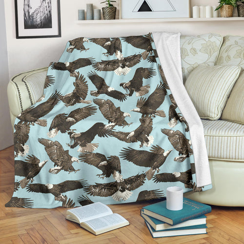 Eagle Pattern Print Design 01 Premium Blanket