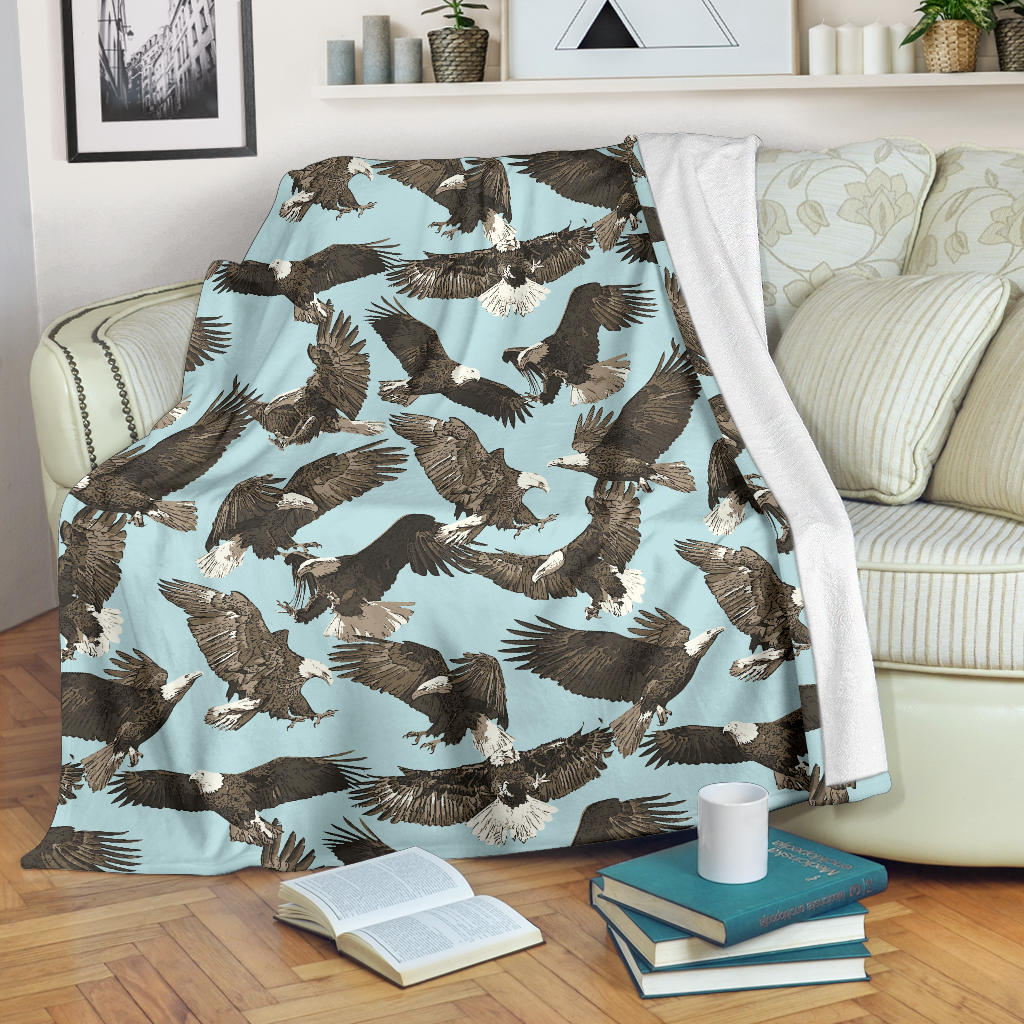 Eagle Pattern Print Design 01 Premium Blanket