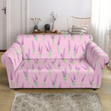 Lavender Pattern Pink Background Loveseat Couch Slipcover