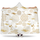Beautiful Gold Japanese Pattern Hooded Blanket