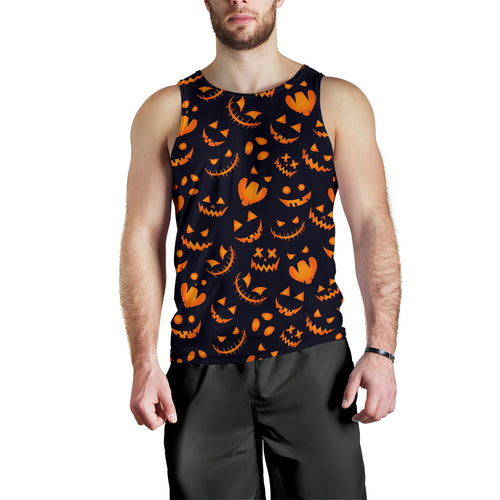 Halloween pattern Pumpkin background Men Tank Top