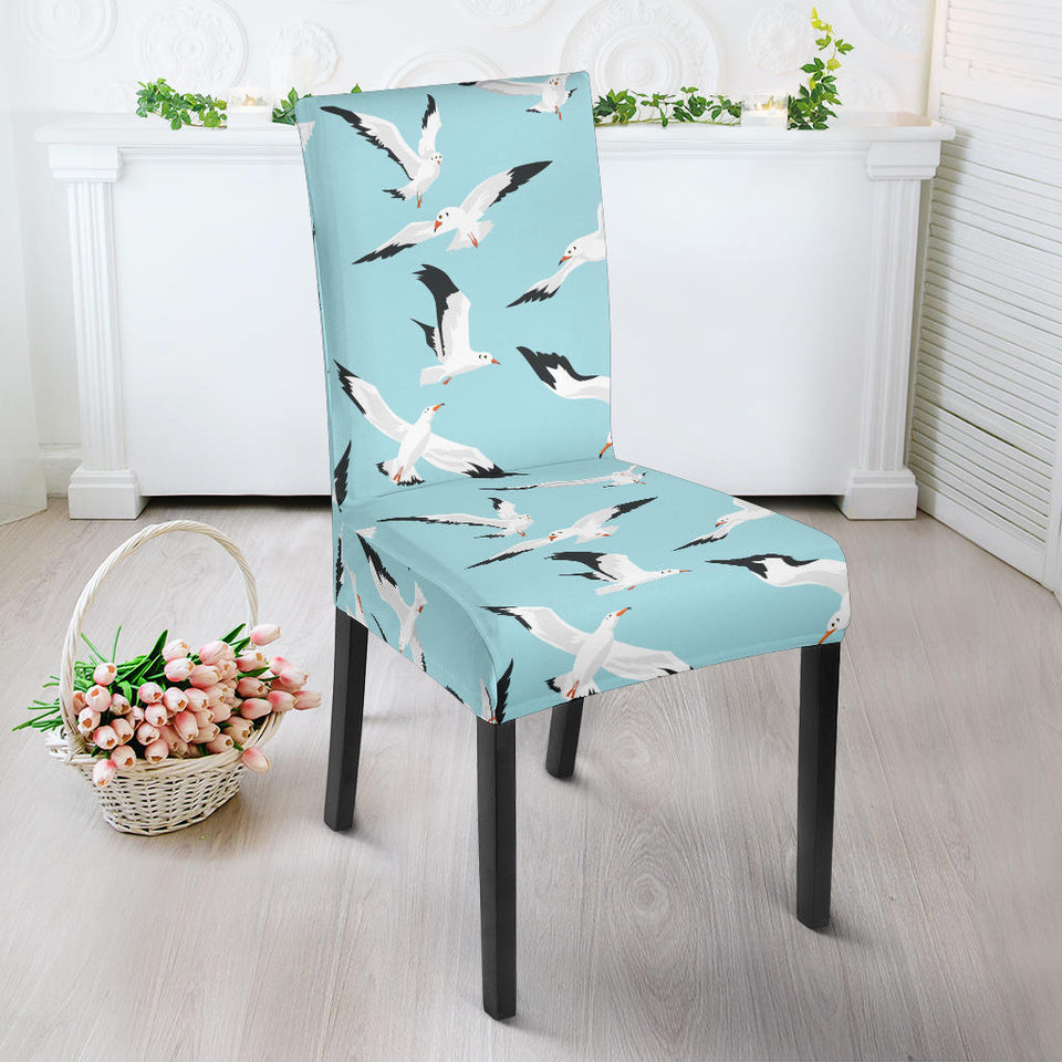 Seagull Pattern Print Design 01 Dining Chair Slipcover