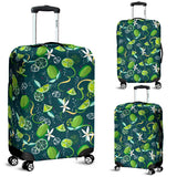 Lime Ice Flower Pattern Luggage Covers