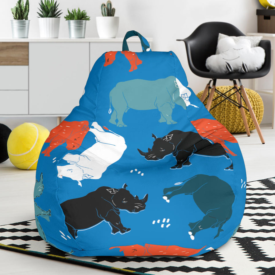 Colorful Rhino Pattern Bean Bag Cover
