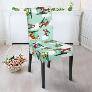 Helicopter Design Pattern Dining Chair Slipcover