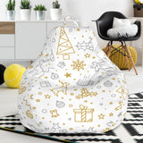Christmas Tree Christmas Element Silver Gold Pattern Bean Bag Cover