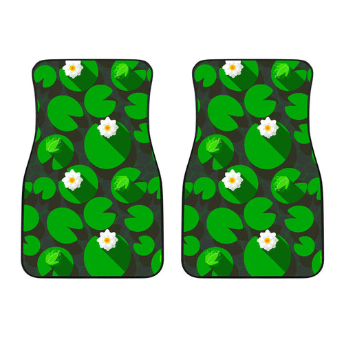Frog Waterlily Pattern Front Car Mats