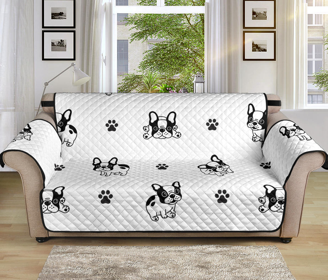 Cute french bulldog paw pattern Sofa Cover Protector