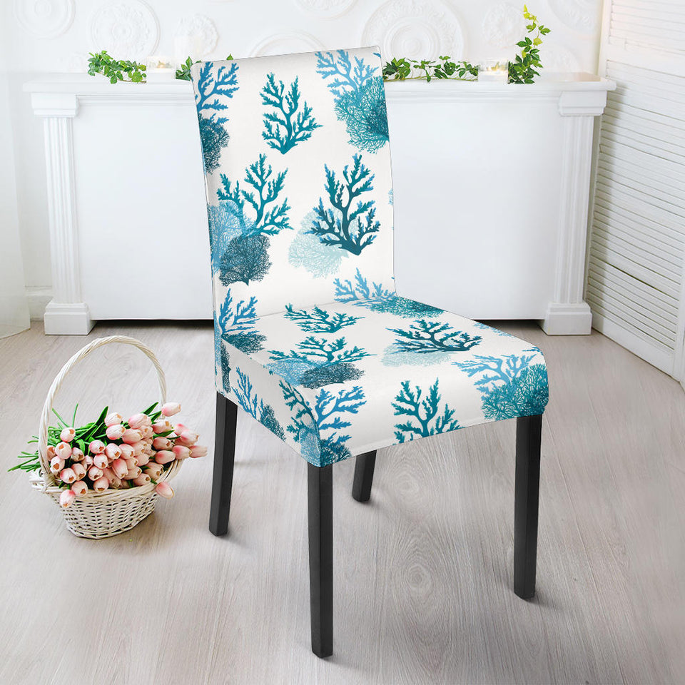 Coral Reef Pattern Print Design 04 Dining Chair Slipcover