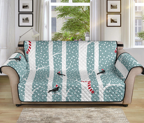 Crows christmas hat scarf Sofa Cover Protector