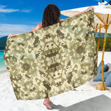 Light Green Camo Camouflage Pattern Sarong