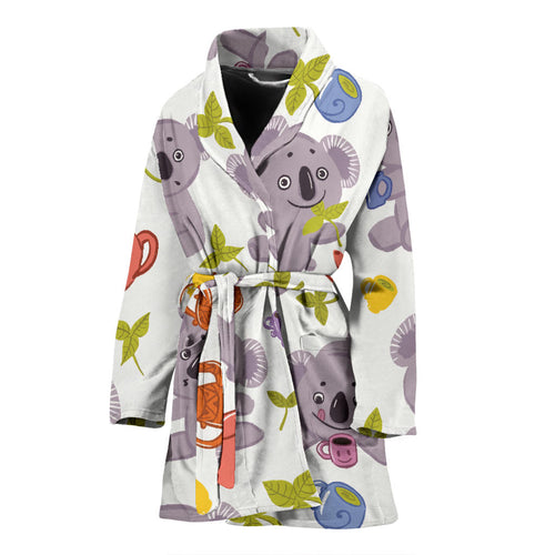Cute Koalas Teapots Tea Women'S Bathrobe