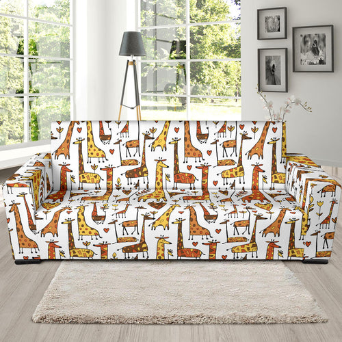 Giraffe Pattern Print Design 04 Sofa Slipcover