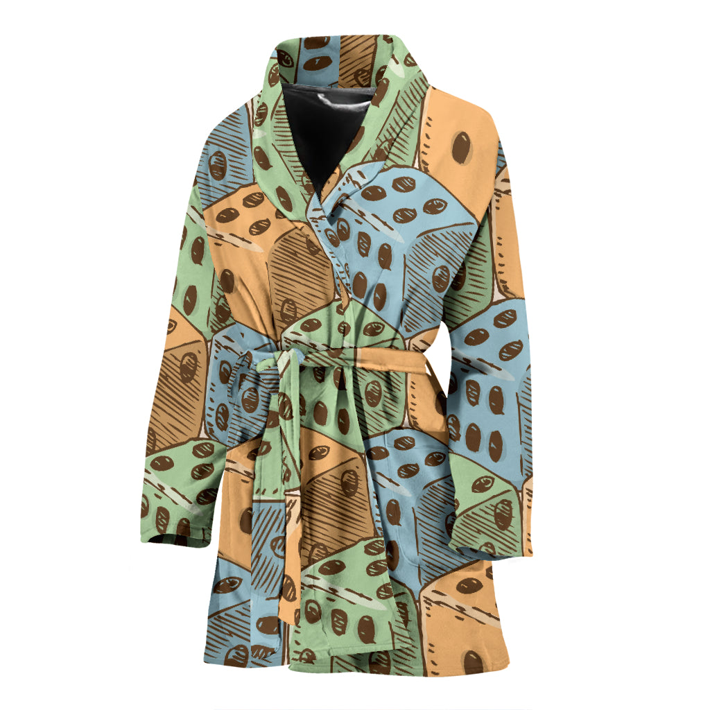 Dice Pattern Print Design 05 Women's Bathrobe