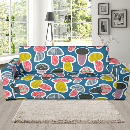 Colorful Mushroom Design Pattern Sofa Slipcover