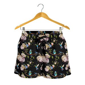 Hummingbird Pattern Print Design 03 Women Shorts