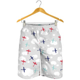 Airplane Cloud Grey Background Men Shorts