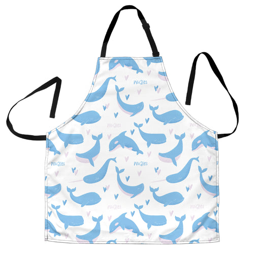 Blue Whale Pattern Adjustable Apron