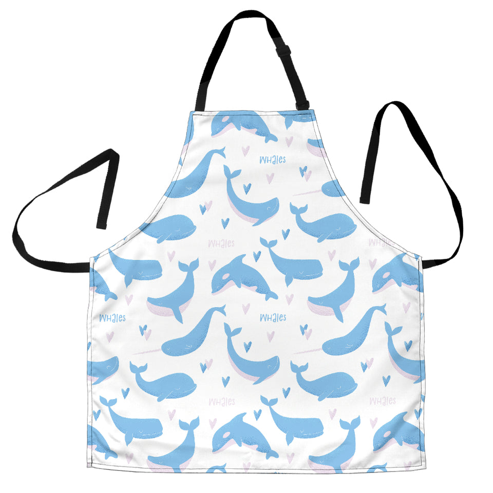 Blue Whale Pattern Adjustable Apron