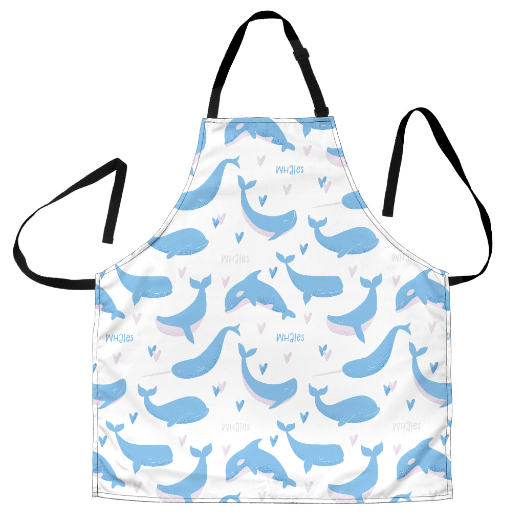 Blue Whale Pattern Adjustable Apron
