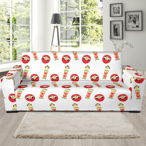 Daruma Japanese Wooden Doll Sofa Slipcover