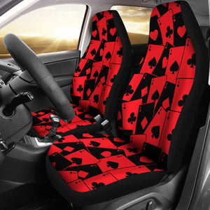 Casino Cards Suits Pattern Print Design 02 Universal Fit Car Seat Covers