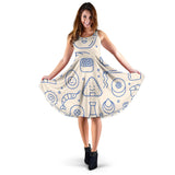Cute Sushi Icon Pattern Sleeveless Midi Dress