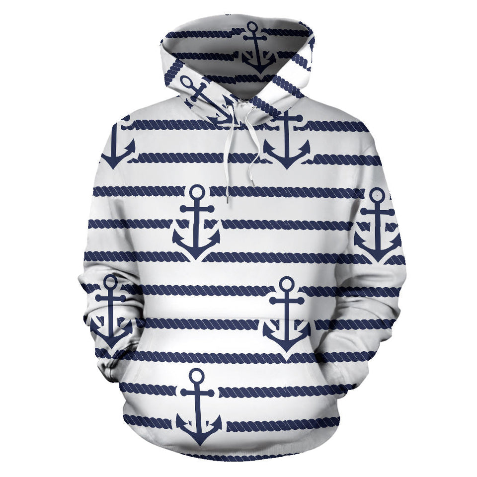 Anchor Rope Nautical  Pattern Men Women Pullover Hoodie