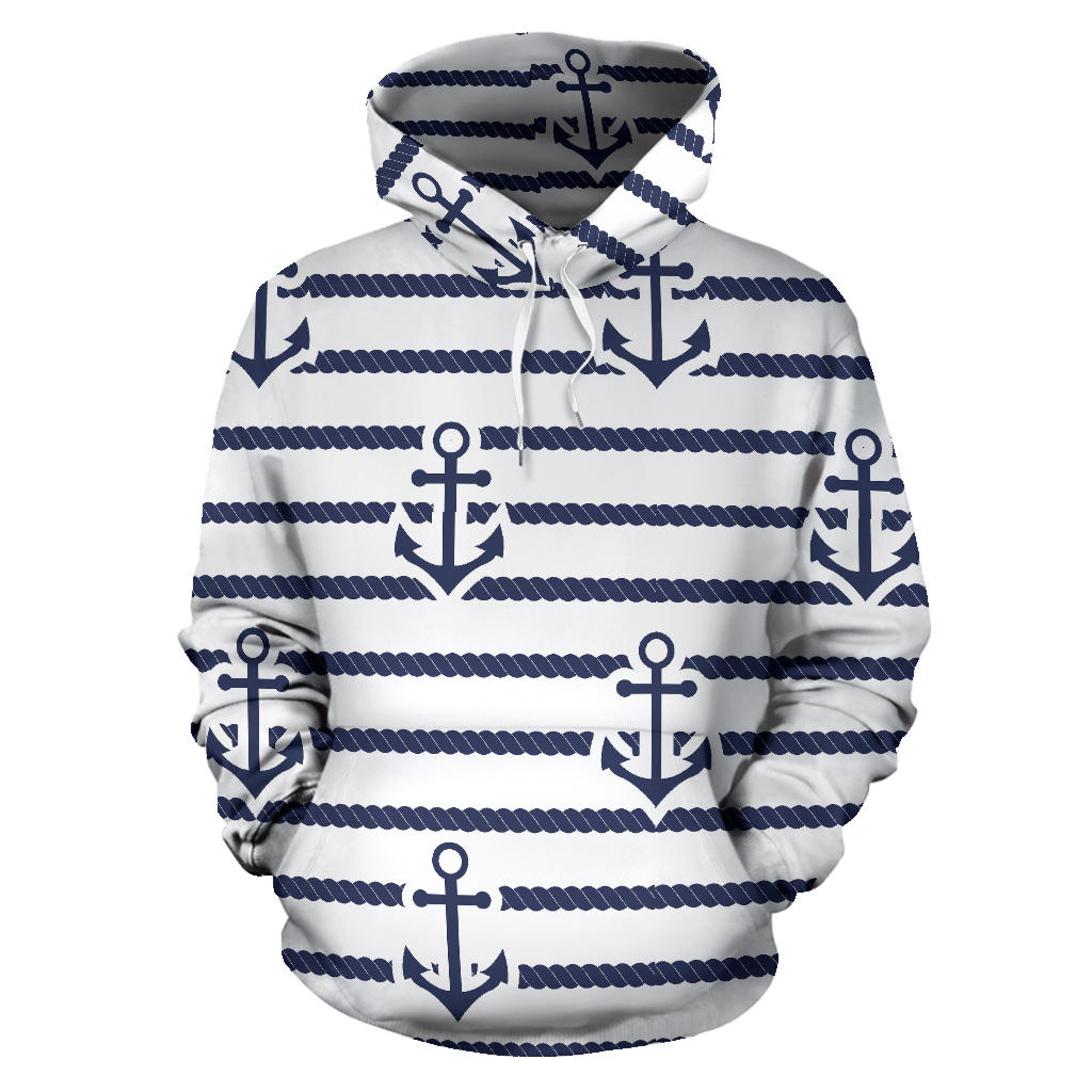 Anchor Rope Nautical  Pattern Men Women Pullover Hoodie