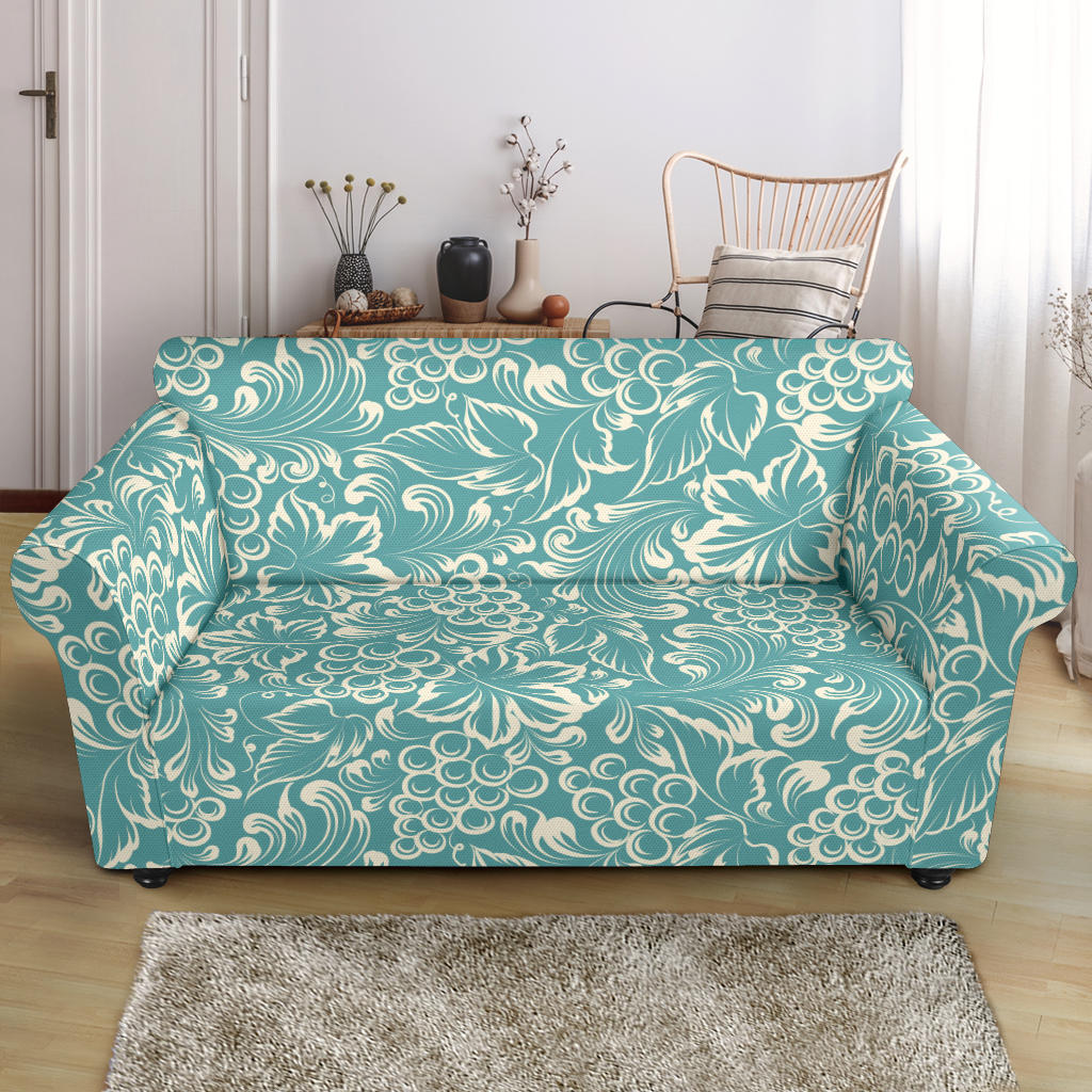 Classic Hand Drawn Grape Pattern Loveseat Couch Slipcover