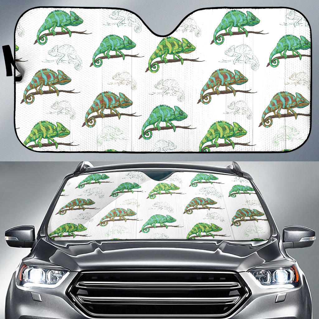 Chameleon Lizard Pattern Car Sun Shade