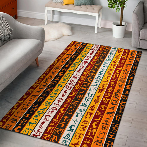 Egypt Hieroglyphics Pattern Print Design 01 Area Rug