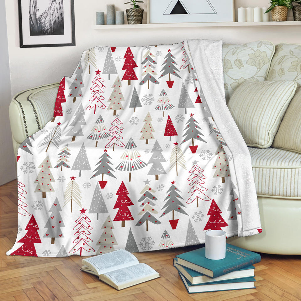 Cute Christmas Tree Pattern Premium Blanket