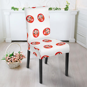 Daruma Japanese Wooden Doll Pattern Dining Chair Slipcover