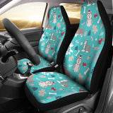 Christmas Cute Siberian Husky Puppie Pattern  Universal Fit Car Seat Covers