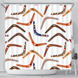 Boomerang Australian Aboriginal Ornament Pattern Shower Curtain Fulfilled In US