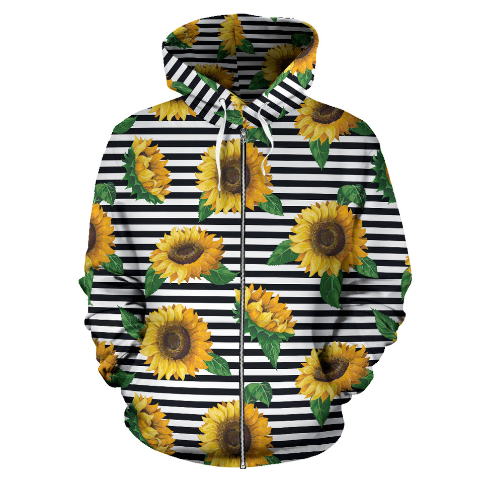 Sunflowers Ribbon Background Zip Up Hoodie