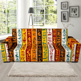 Egypt Hieroglyphics Pattern Print Design 01 Sofa Slipcover