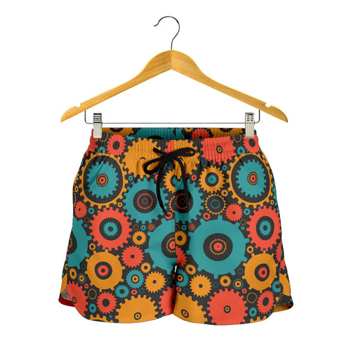 Gear Pattern Print Design 01 Women Shorts