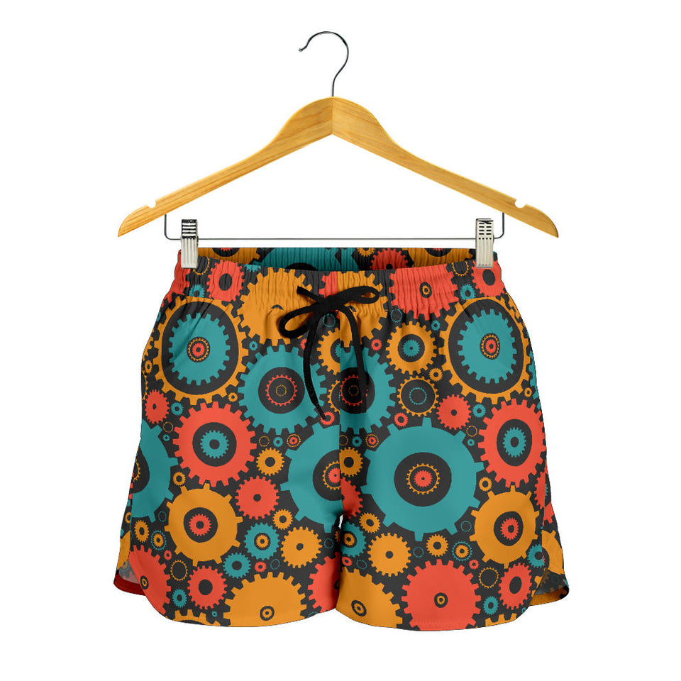 Gear Pattern Print Design 01 Women Shorts