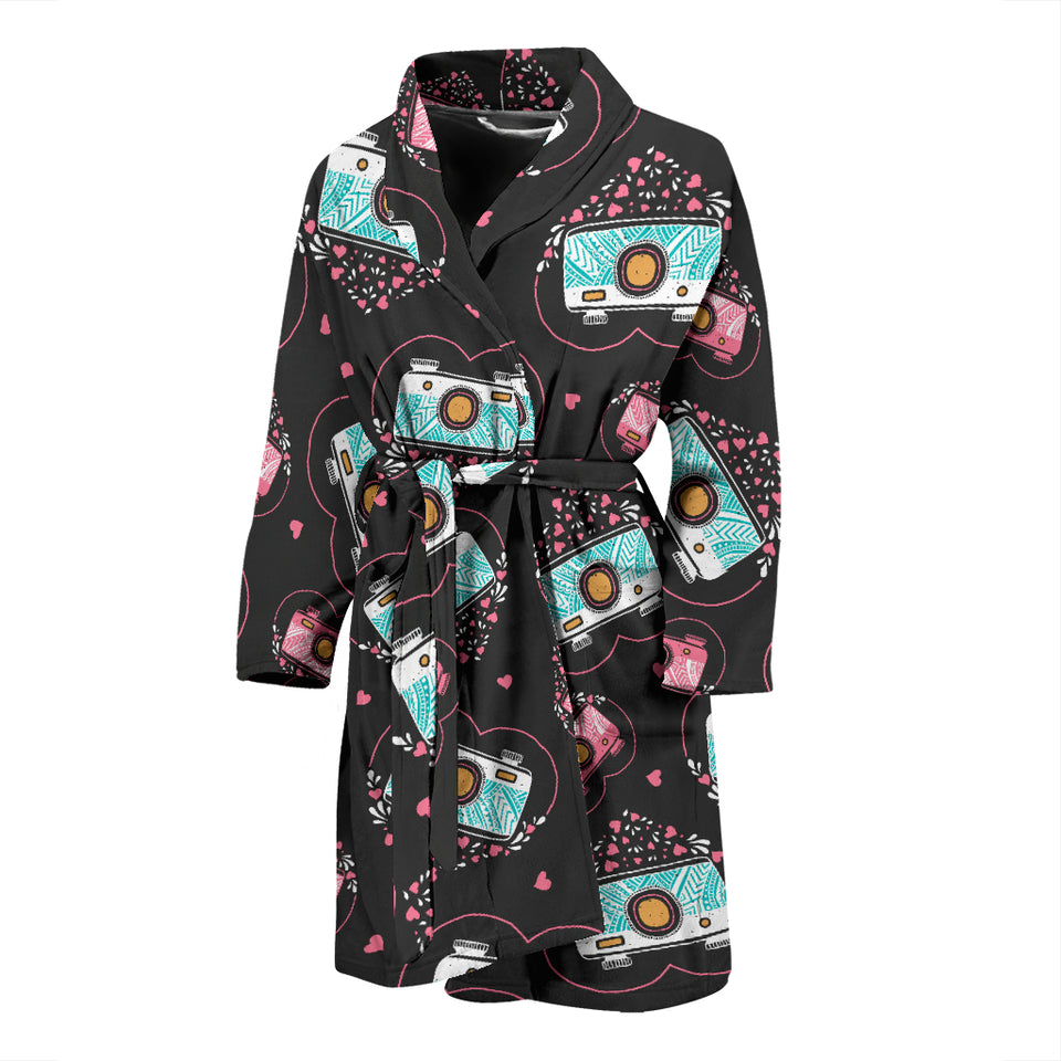 Camera Pattern Print Design 04 Men's Bathrobe