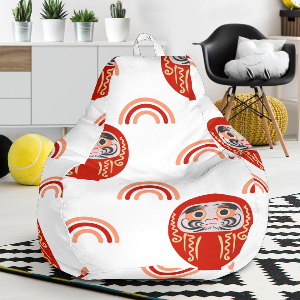 Daruma Japanese Wooden Doll Design Pattern Bean Bag Cover