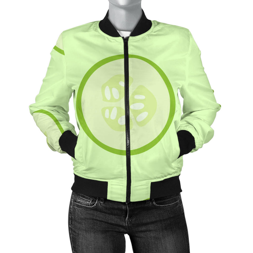 Cucumber Pattern Women'S Bomber Jacket