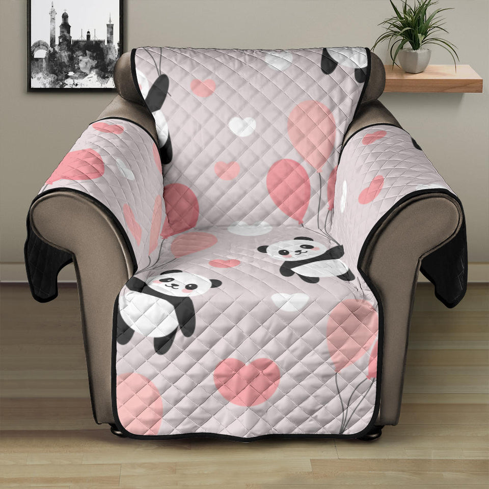 Cute panda ballon heart pattern Recliner Cover Protector