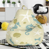 Seahorse Shell Starfish Pattern Background Bean Bag Cover