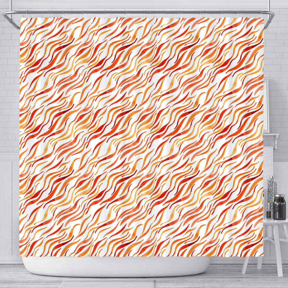 Fire Flame Watercolor Pattern Shower Curtain Fulfilled In US