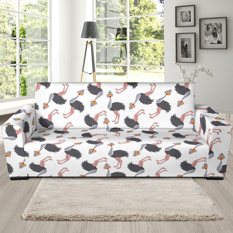Ostrich Pattern Print Design 02 Sofa Slipcover