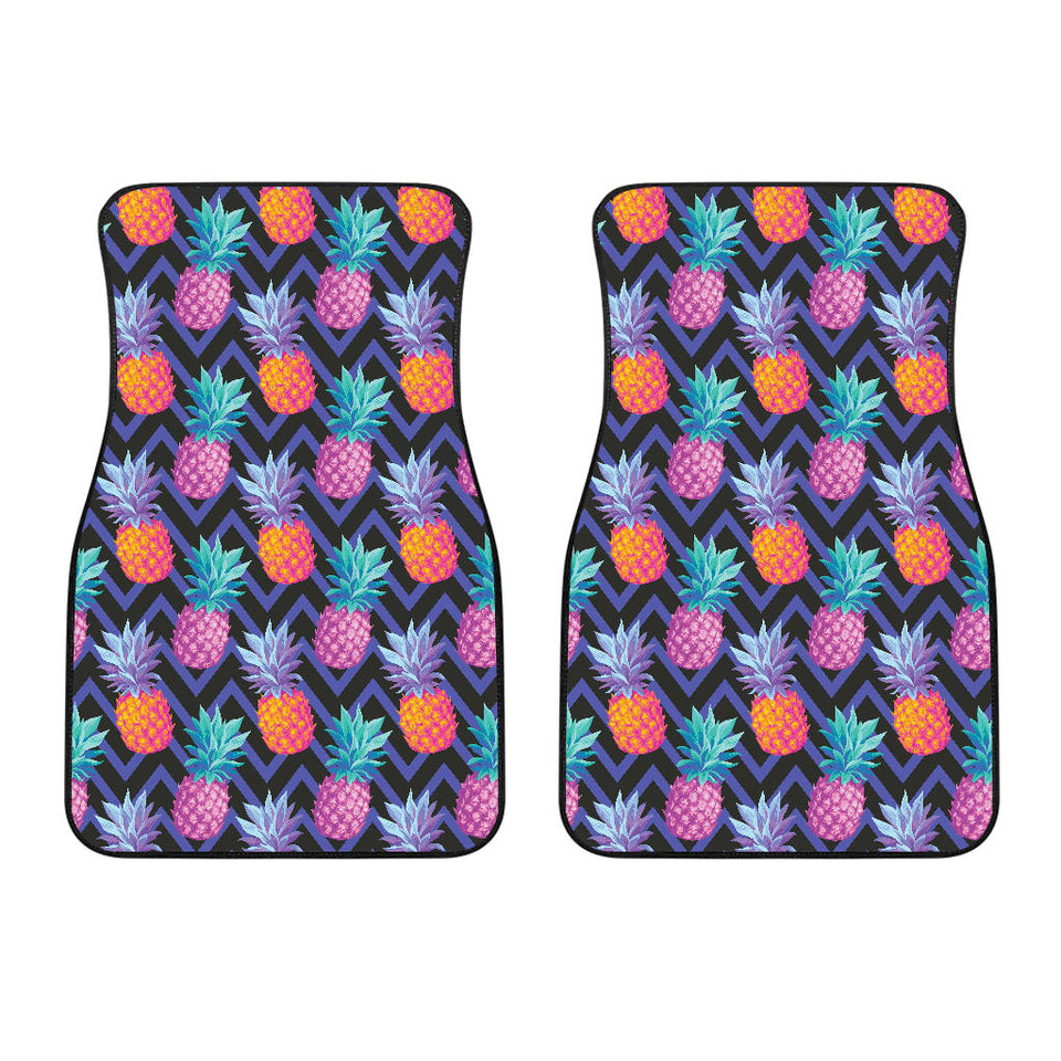 Pineapples Pattern Zigzag Background Front Car Mats