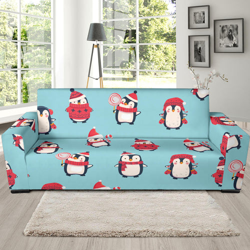 Cute Penguin Christmas  Design Pattern Sofa Slipcover